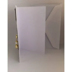 Best Glückwunsch Karte zur Kommunion mit abnehmbaren Schutzengel weiß/gold und Strass, Grußkarte Glückwunschkarten