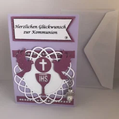 Glückwunschkarten|Zeitlose Geschenke Glückwunsch zur Kommunion Mädchen Karte mit abnehmbaren Schutzengel Grußkarte