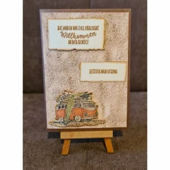 Outlet Glückwunschkarte " Willkommen in der Rente " Strandsand , Letzter Arbeitstag , Surferbuss Glückwunschkarten