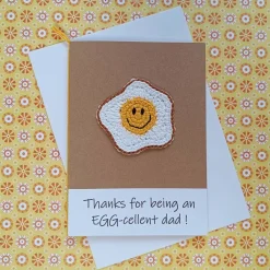Discount Glückwunschkarte Grußkarte - Thanks for beeing an EGG-cellent . . . - Spiegelei gehäkelt mit Wunschtext Glückwunschkarten