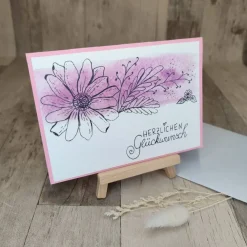 Discount Glückwunschkarte Herzlichen Glückwunsch metallic Aquarell Glückwunschkarten