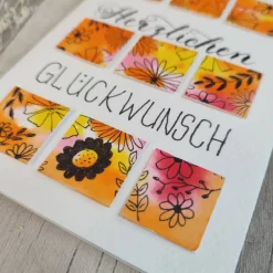 Best Glückwunschkarte "Herzlichen Glückwunsch" Aquarell Glückwunschkarten