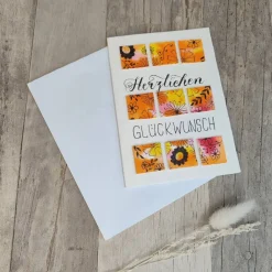 Best Glückwunschkarte "Herzlichen Glückwunsch" Aquarell Glückwunschkarten