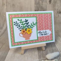Discount Glückwunschkarte mit Blättern und Blumen Glückwunschkarten
