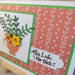 Discount Glückwunschkarte mit Blättern und Blumen Glückwunschkarten