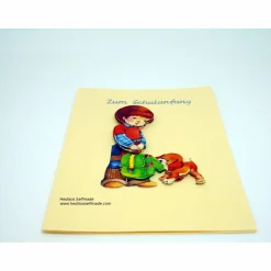 Best Glückwunschkarte #Schuleinführung #Junge mit Hund  #3-D Kinder Einschulung