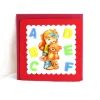 New Glückwunschkarte zum Schulanfang Mädchen mit Bär rot-rot mit Filzbuchstaben A-F (4) Kinder Glückwunschkarten