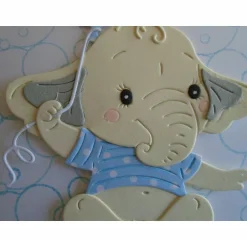 Clearance Glückwunschkarte zur Geburt Taufe Junge Babykarte Geburtskarte Elefant Hellblau Glückwunschkarten