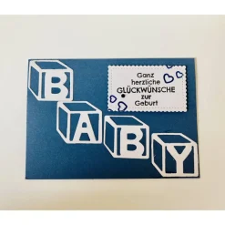 Discount Glückwunschkarte zur Geburt , Blau/Weiß, Handarbeit , Junge, Stampin'Up! Glückwunschkarten