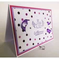 Outlet Glückwunschkarte zur Geburt/Taufe eines Mädchen, 3D , Rosa-Pink, Handarbeit Glückwunschkarten