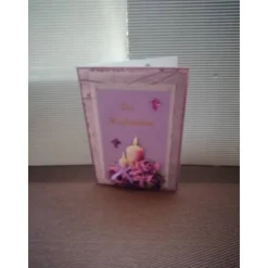 Sale Glückwunschkarte zur Konfirmation, lila,Kerze Glückwunschkarten