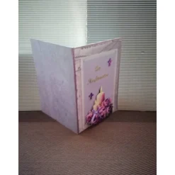 Sale Glückwunschkarte zur Konfirmation, lila,Kerze Glückwunschkarten