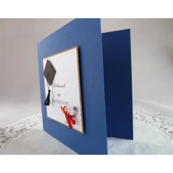 Glückwunschkarte zur Promotion mit Schriftrolle und Doktorhut Glückwunschkarten