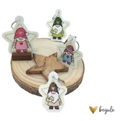 Outlet Glitzer Anhänger Wichtel - 2 Grössen - 2 Designs Geschenkeanhänger