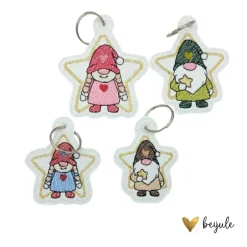 Outlet Glitzer Anhänger Wichtel - 2 Grössen - 2 Designs Geschenkeanhänger