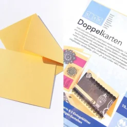 Sale Goldfarbene blanko Doppelkarten 5er Set Einladungskarten