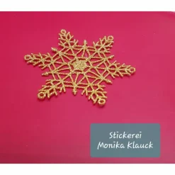 Clearance Goldsterne, gestickt in Lace-Stickerei Weihnachtsdeko