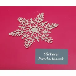 Weihnachtsdeko|Stickereimonikaklauck Goldsterne, gestickt in Lace-Stickerei