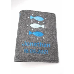 Best Gotteslobhülle 3 Fische Gebetbuch Hülle Geschenk Kommunion Firmung Rosenkranz religiös personalisierbar Gotteslobhülle
