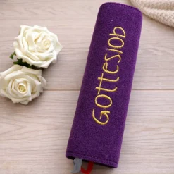 Gotteslobhülle|Danis-Zauberstube handmade with Love Gotteslobhülle aus Wollfilz mit Kreuz & Schmetterlingen – handgemacht | Gotteslob Hülle Filz | Geschenk Kommunion