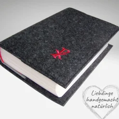 Sale Gotteslobhülle Filz. Einband Gesangbuch CHI RHO Christusmonogramm personalisierbar KL210 Gotteslobhülle