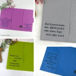Best Gotteslobhülle Filz grau mit Kork, personalisiert – Bibelhülle & Gesangbuchhülle als Geschenk zur Kommunion, Konfirmation, Firmung Gastgeschenke