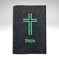 Sale Gotteslobhülle Filz KREUZ NAME personalisiert Wollfilz Gotteslobhülle