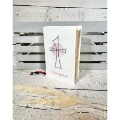 Sale Gotteslobhülle Gebetbuchhülle Kunstleder weiß mit Kreuz personalisiert Gotteslobhülle