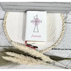 Sale Gotteslobhülle Gebetbuchhülle Kunstleder weiß mit Kreuz personalisiert Gotteslobhülle