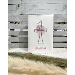 Sale Gotteslobhülle Gebetbuchhülle Kunstleder weiß mit Kreuz personalisiert Gotteslobhülle