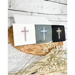 Sale Gotteslobhülle Gebetbuchhülle Kunstleder weiß mit Kreuz personalisiert Gotteslobhülle