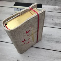 Clearance Gotteslobhülle, Gotteslobeinband Schmetterlinge und Kreuz Pink und Gold, Kommunion Gotteslobhülle
