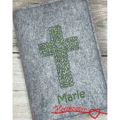 Sale Gotteslobhülle, Kommunion, Firmung, Konfirmation, Kreuz, gestickt, Filz, Geschenk, Mädchen, Junge,  personalisierbar Gotteslobhülle