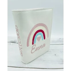 Sale Gotteslobhülle Regenbogen Hülle Geschenk Kommunion Geschenkidee personalisiert Kunstleder edel optional Rosenkranztasche Gotteslobhülle