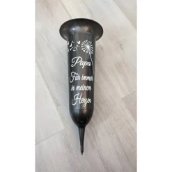 Trauerkerzen|Flockiplotti Grab Vase, Grabdeko, Grabschmuck Pusteblume