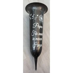 Trauerkerzen|Flockiplotti Grab Vase, Grabdeko, Grabschmuck Pusteblume