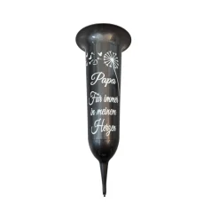 Trauerkerzen|Flockiplotti Grab Vase, Grabdeko, Grabschmuck Pusteblume