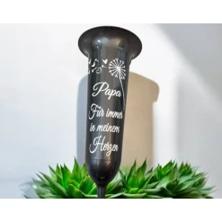 Trauerkerzen|Flockiplotti Grab Vase, Grabdeko, Grabschmuck Pusteblume