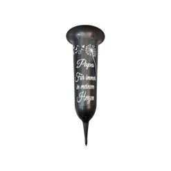 Trauerkerzen|Flockiplotti Grab Vase, Grabdeko, Grabschmuck Pusteblume