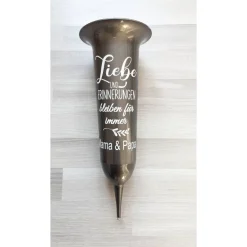 Trauerkerzen|Flockiplotti Grab Vase, Grabdeko, Grabschmuck "Liebe"