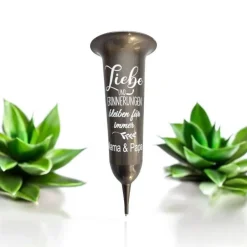 Trauerkerzen|Flockiplotti Grab Vase, Grabdeko, Grabschmuck 