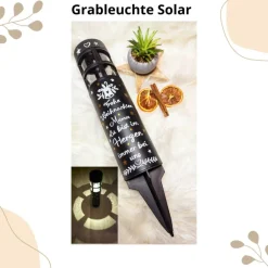 Discount Grabbleuchte, Grabkerze, weihnachtlich, Solar Trauerkerzen