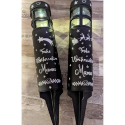 Discount Grabbleuchte, Grabkerze, weihnachtlich, Solar Trauerkerzen
