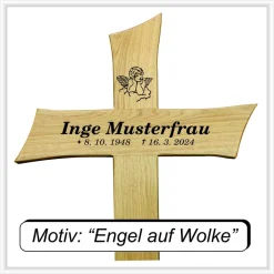 Hot Grabkreuz Unfallkreuz Eiche3 inklusive Beschriftung Übergangskreuz Wegekreuz Gedenksteine