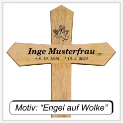 Outlet Grabkreuz Unfallkreuz Eiche2 inklusive Beschriftung Übergangskreuz Wegekreuz Holzkreuz Gedenksteine