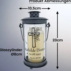 Trauerkerzen|Marinas Kreativwerkstatt Grablaterne individuell gestaltet, Trauerlicht, Erinnerungslaterene, Grablicht