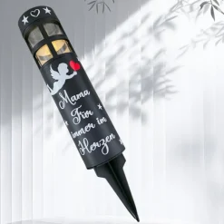 Sale Grablicht Solar Engel, Personalisiert,  Gedenklicht, Trauerlicht, Erinnerungslicht, Grab Trauerkerzen