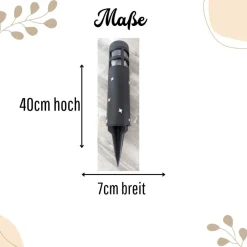 Best Grablicht Solar Kreutz, Personalisiert,Sterne mit Herzen, Gedenklicht, Trauerlicht, Erinnerungslicht, Grab Mutmacher