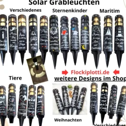 Outlet Grablicht Solar, Personalisiert, Gedenklicht, Trauerlicht, Erinnerungslicht, Grabdekoration Mutmacher