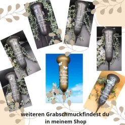 Clearance Grablicht Solar Pusteblume, Personalisiert,  Gedenklicht, Trauerlicht, Erinnerungslicht, Grab Mutmacher